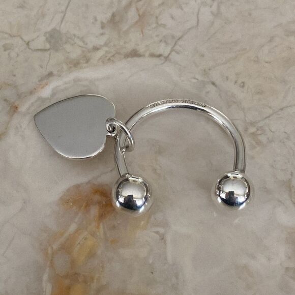 Tiffany & Co. Heart Tag Key Ring Keychain 925 Sterling Silver Unisex - Picture 3 of 7